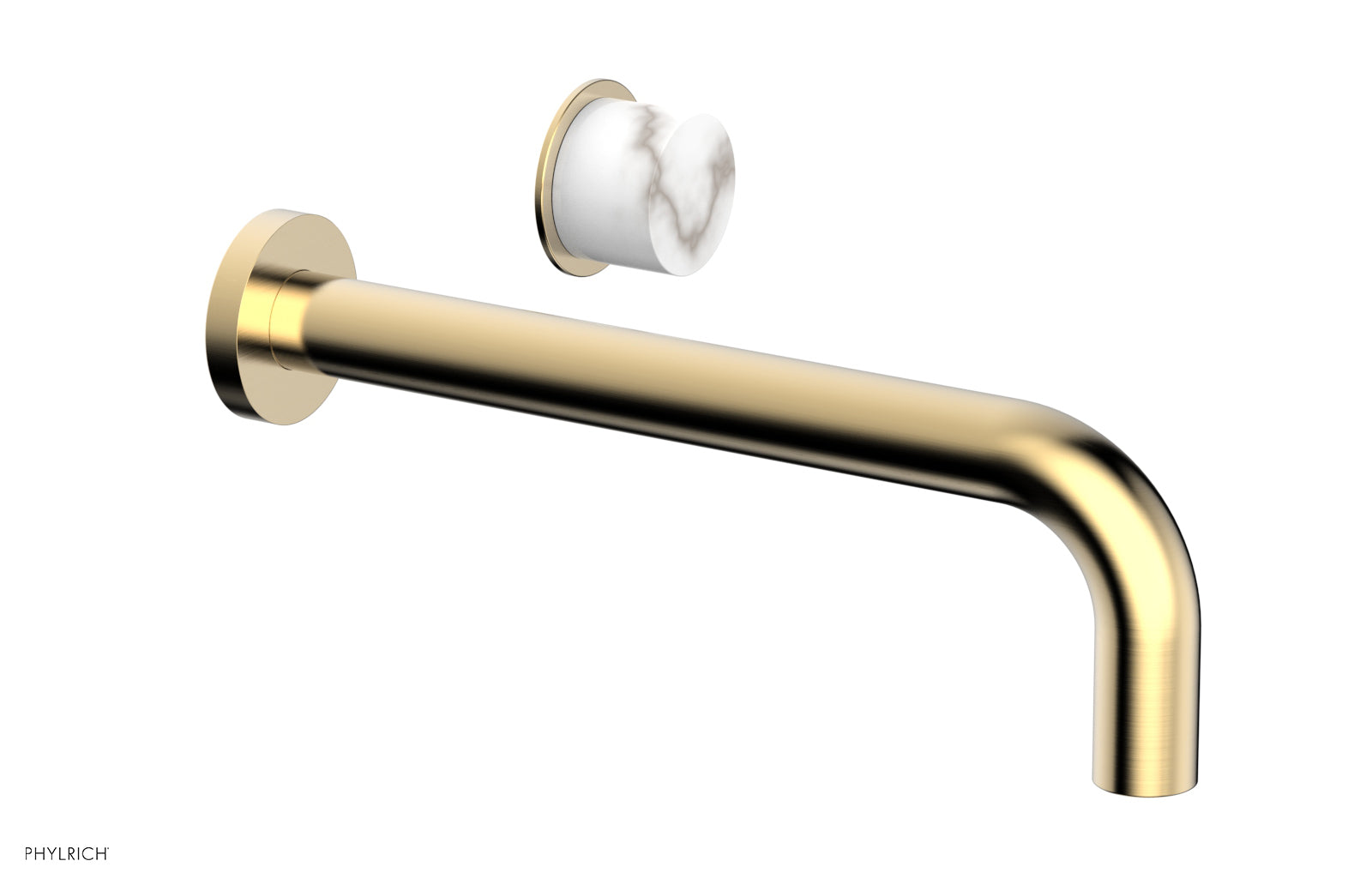 Basic II 10" Single Handle Wall Lavatory Set - White Marble Handle 230-17-10 — image 1