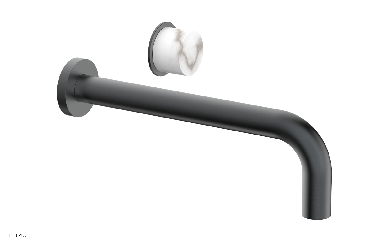 Basic II 10" Single Handle Wall Lavatory Set - White Marble Handle 230-17-10