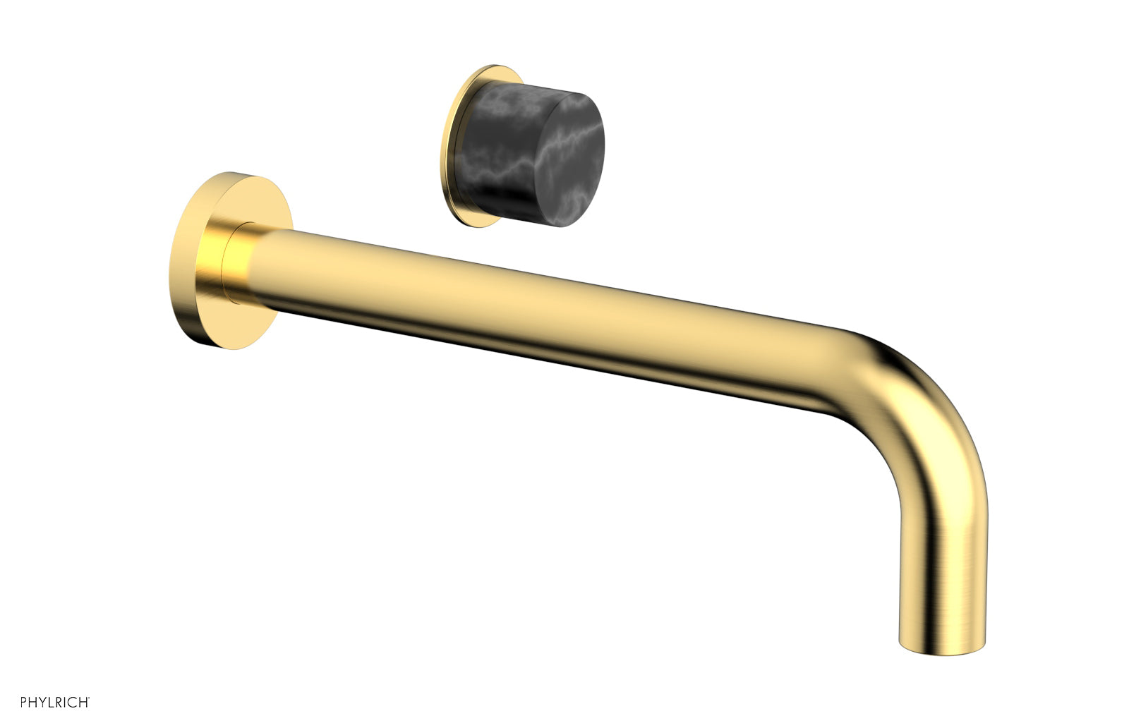 Basic II 10" Single Handle Wall Lavatory Set - Black Marble Handle 230-17-10 — image 1