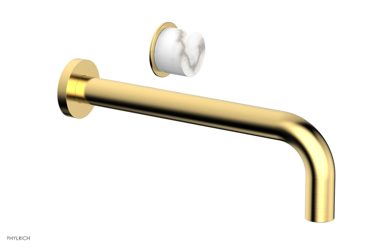 Basic II 10" Single Handle Wall Lavatory Set - White Marble Handle 230-17-10 — image 1