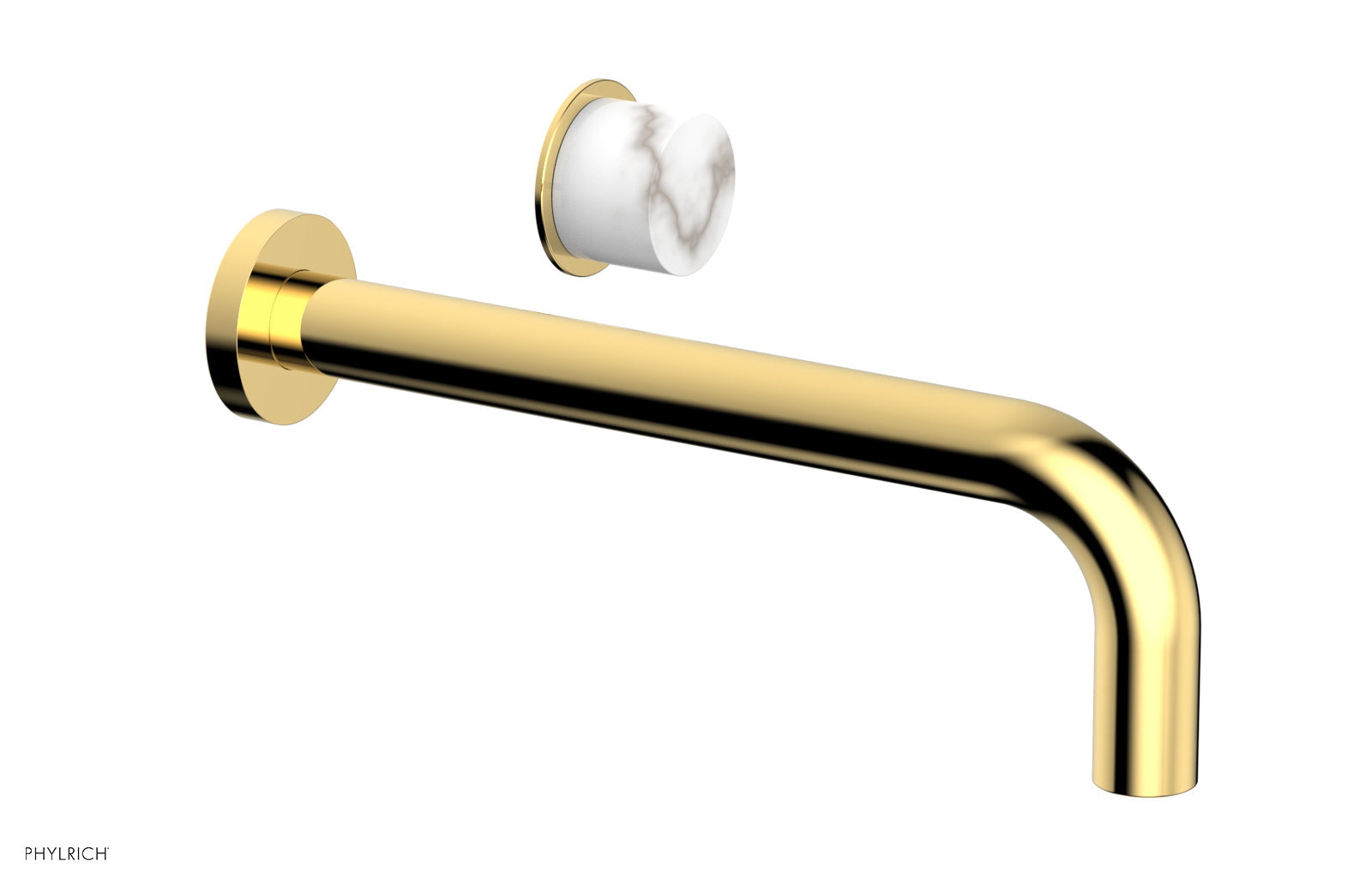 Basic II 10" Single Handle Wall Lavatory Set - White Marble Handle 230-17-10 — image 1