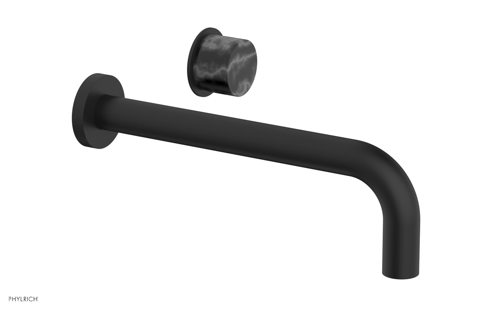 Basic II 10" Single Handle Wall Lavatory Set - Black Marble Handle 230-17-10 — image 1