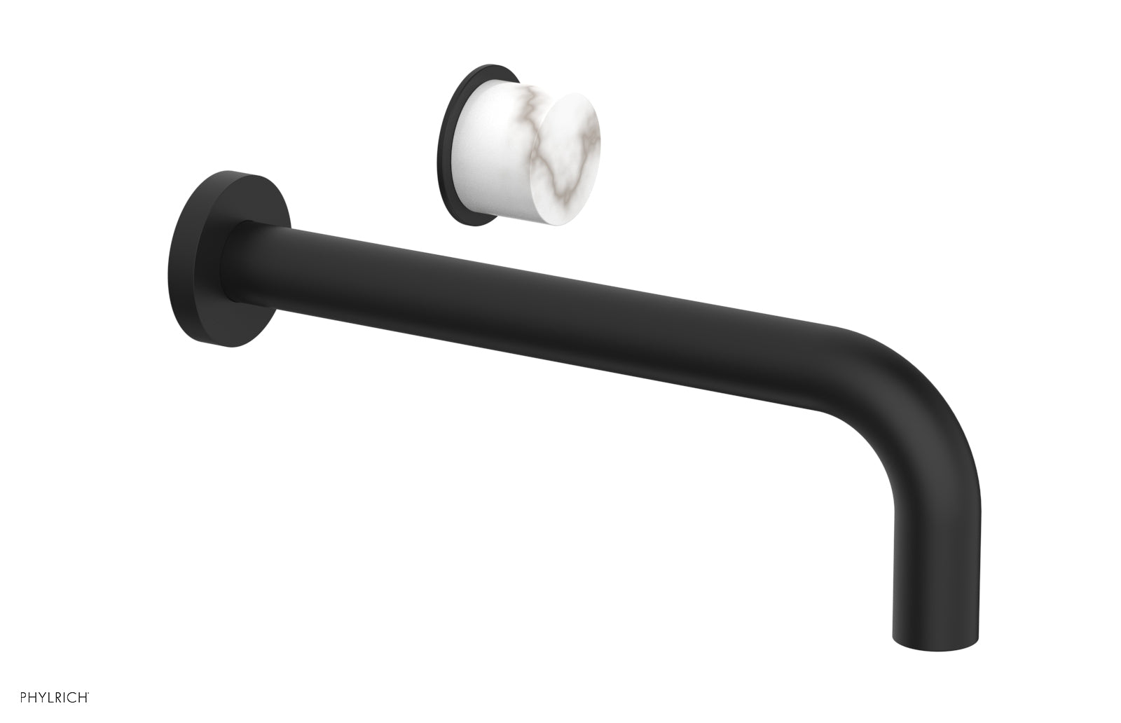 Basic II 10" Single Handle Wall Lavatory Set - White Marble Handle 230-17-10 — image 1