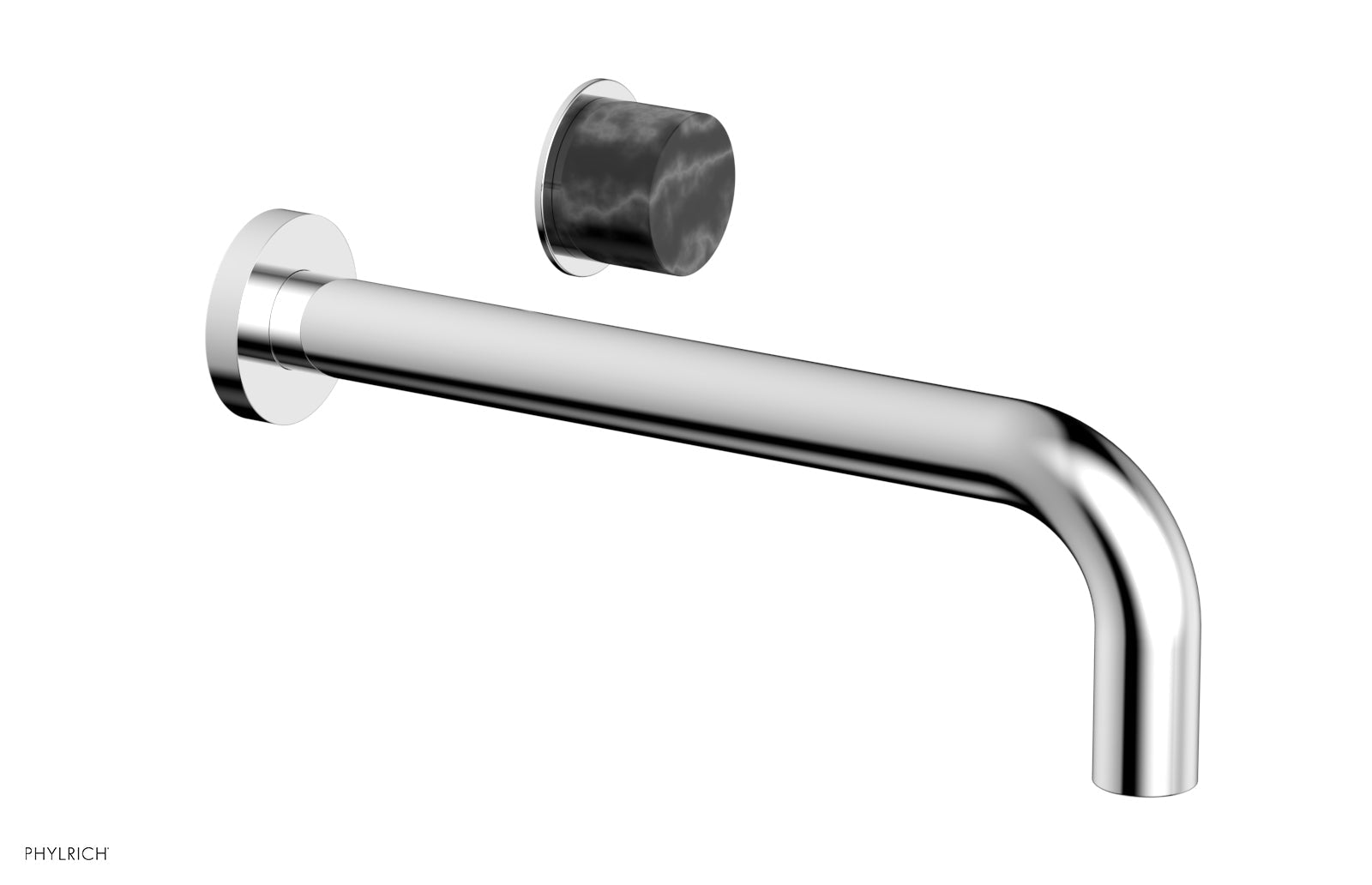 Basic II 10" Single Handle Wall Lavatory Set - Black Marble Handle 230-17-10 — image 1