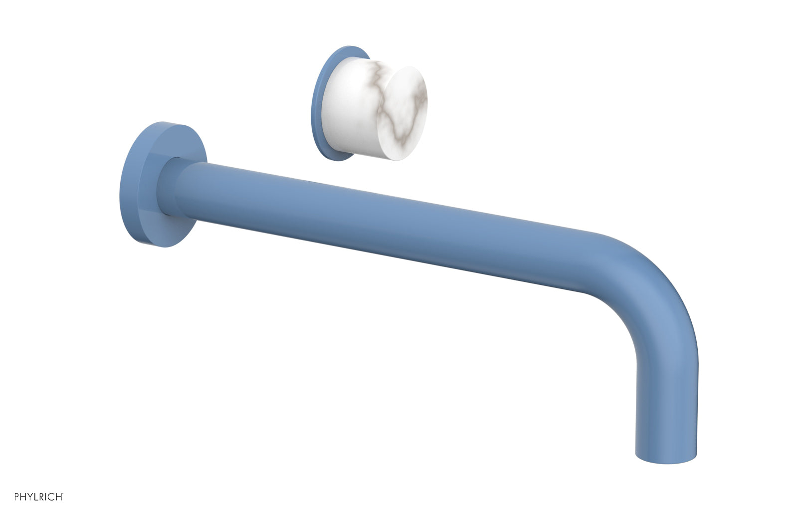 Basic II 10" Single Handle Wall Lavatory Set - White Marble Handle 230-17-10