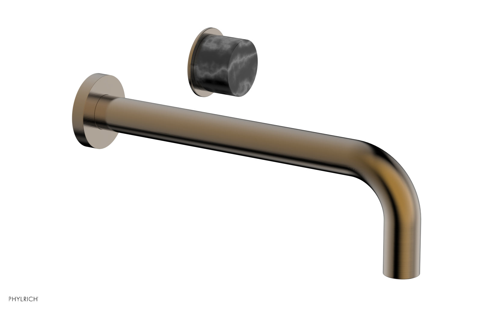 Basic II 10" Single Handle Wall Lavatory Set - Black Marble Handle 230-17-10 — image 1