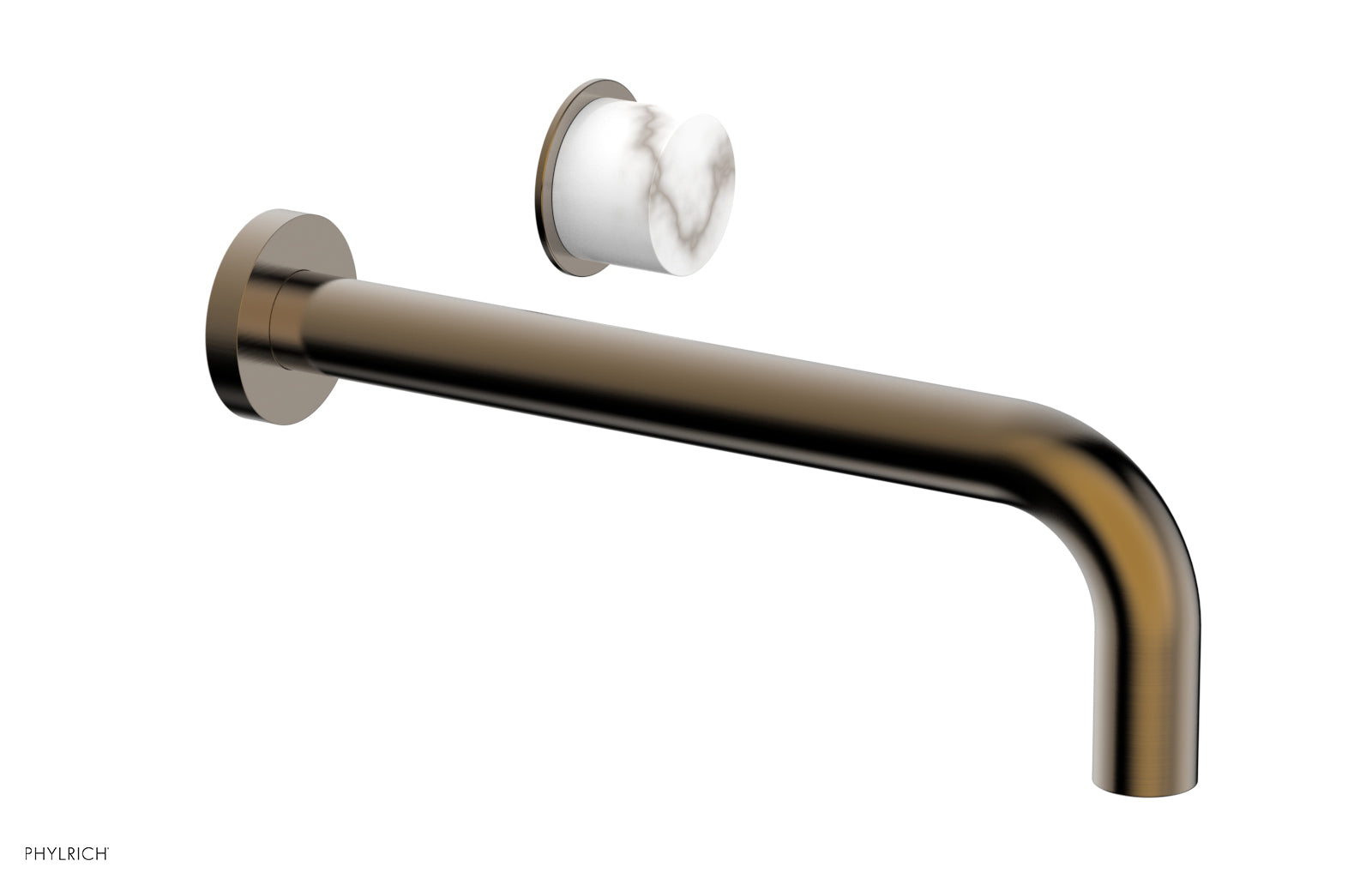 Basic II 10" Single Handle Wall Lavatory Set - White Marble Handle 230-17-10 — image 1