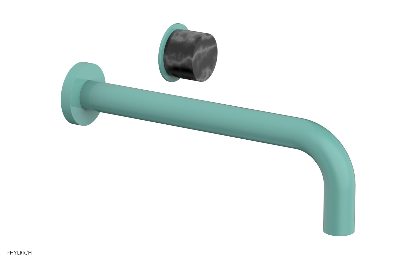 Basic II 10" Single Handle Wall Lavatory Set - Black Marble Handle 230-17-10 — image 1