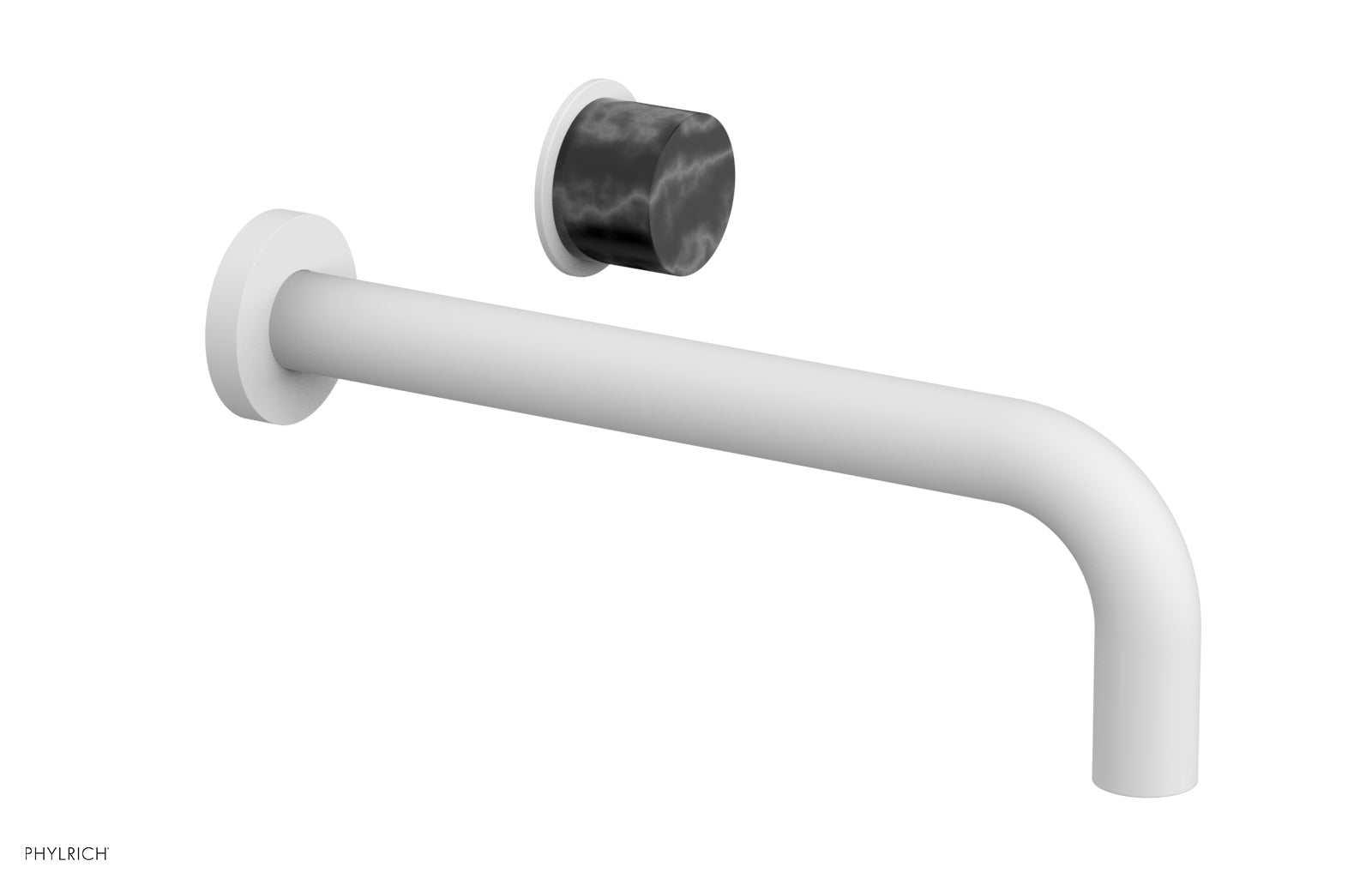 Basic II 10" Single Handle Wall Lavatory Set - Black Marble Handle 230-17-10 — image 1