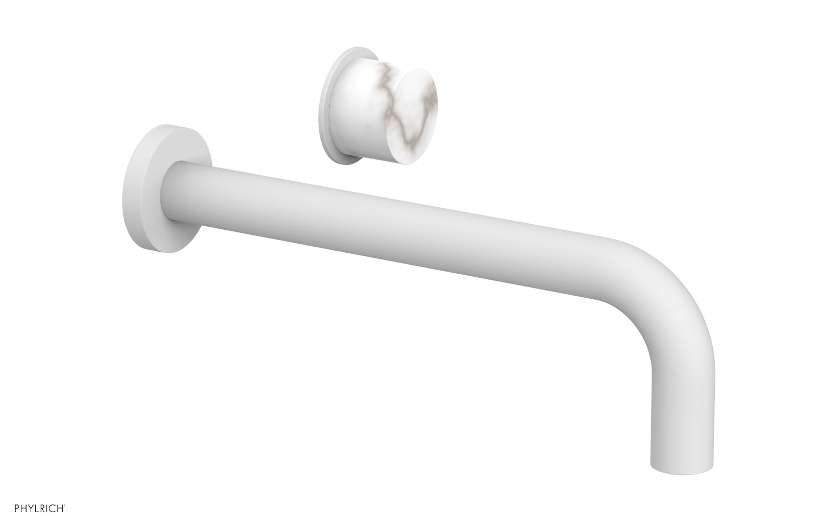 Basic II 10" Single Handle Wall Lavatory Set - White Marble Handle 230-17-10