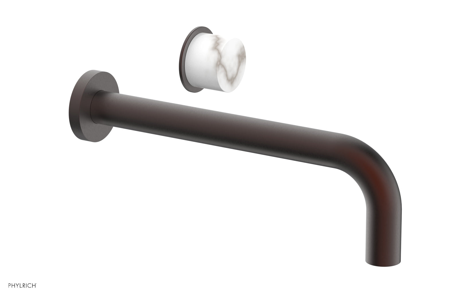 Basic II 10" Single Handle Wall Lavatory Set - White Marble Handle 230-17-10 — image 1