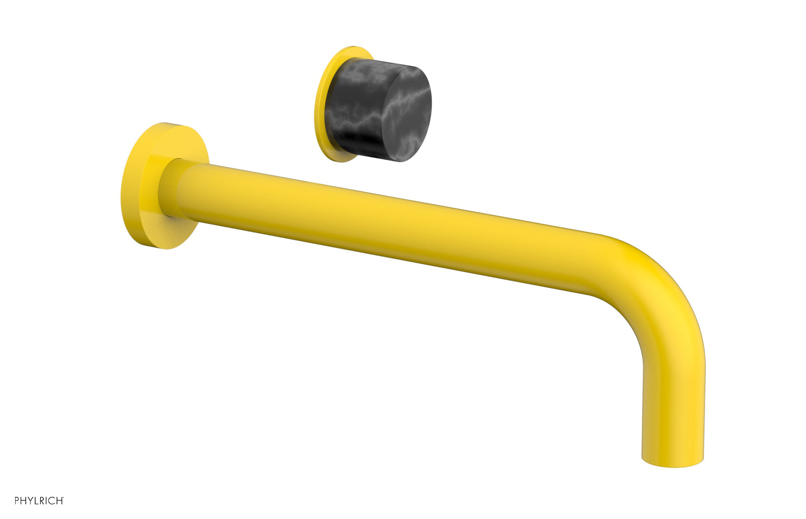 Basic II 10" Single Handle Wall Lavatory Set - Black Marble Handle 230-17-10 — image 1