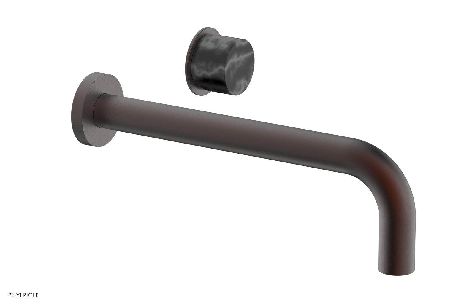 Basic II 10" Single Handle Wall Lavatory Set - Black Marble Handle 230-17-10 — image 1