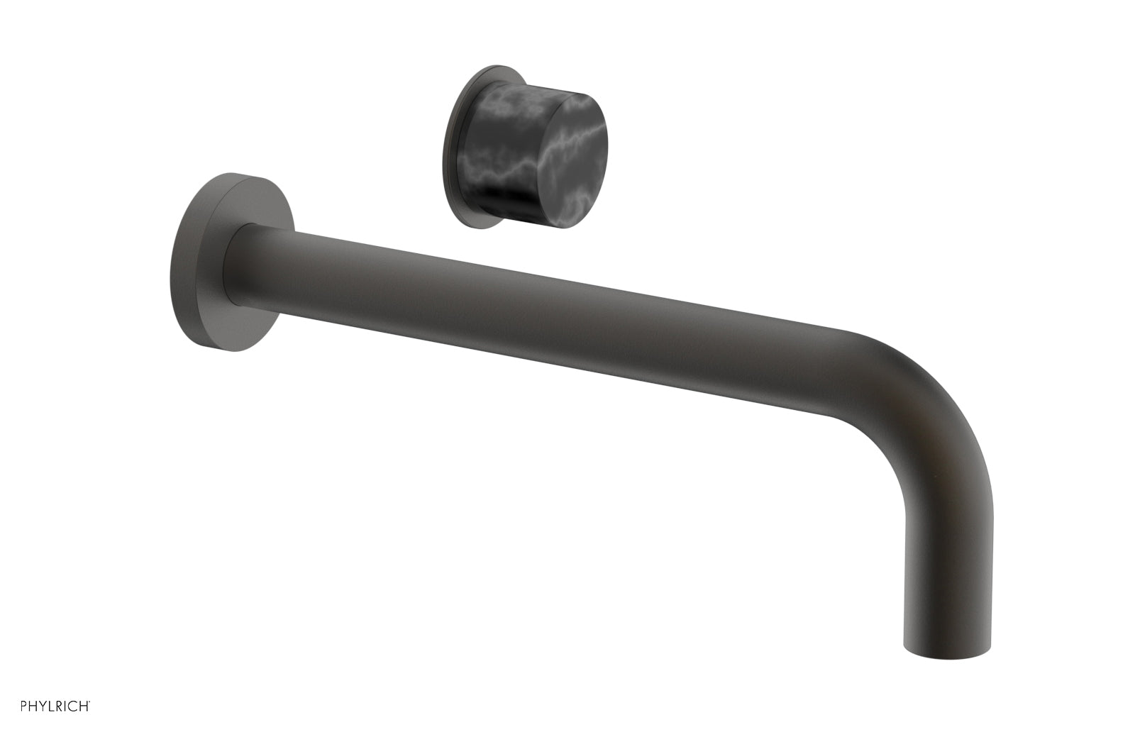 Basic II 10" Single Handle Wall Lavatory Set - Black Marble Handle 230-17-10 — image 1