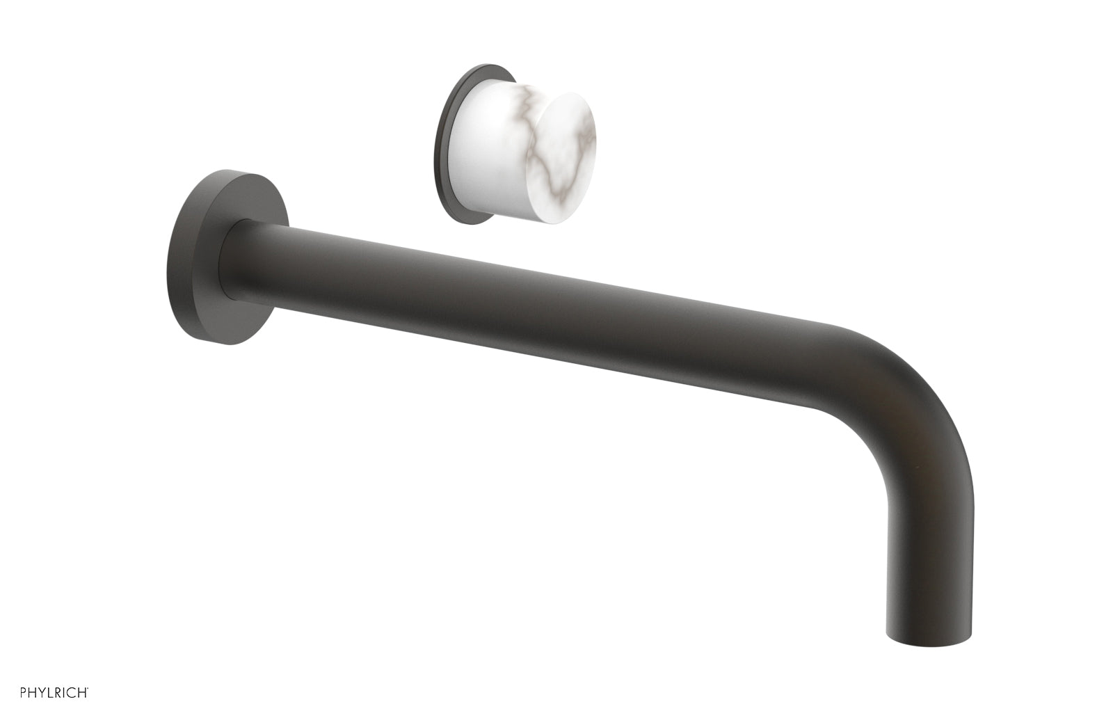 Basic II 10" Single Handle Wall Lavatory Set - White Marble Handle 230-17-10 — image 1