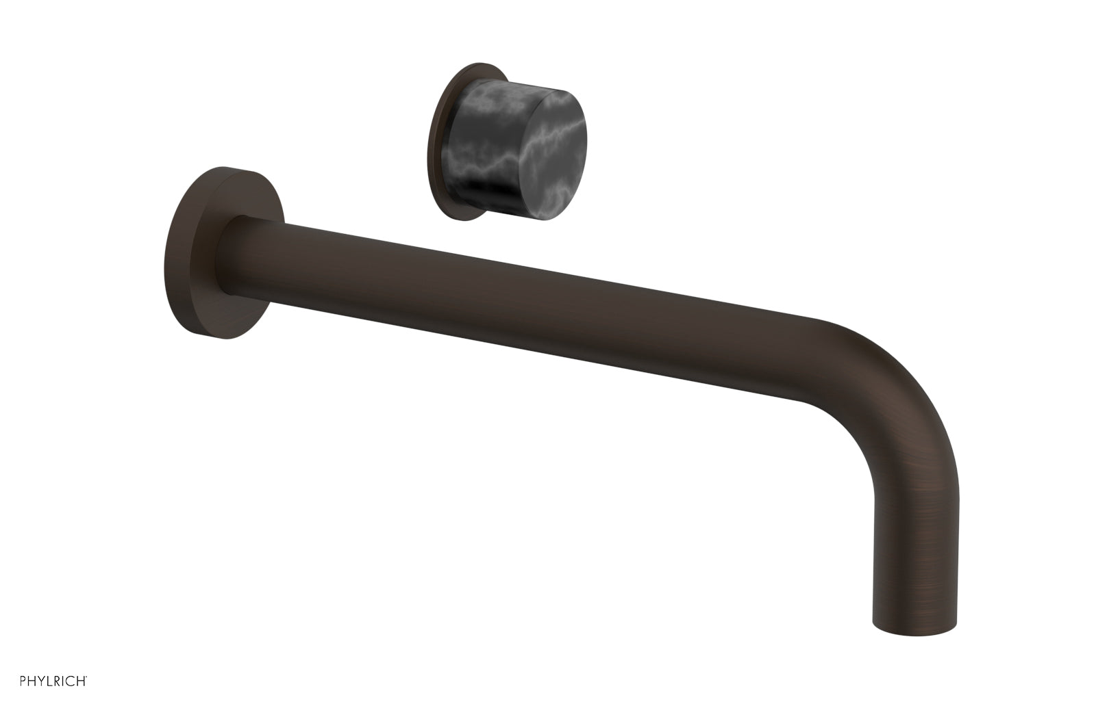 Basic II 10" Single Handle Wall Lavatory Set - Black Marble Handle 230-17-10 — image 1