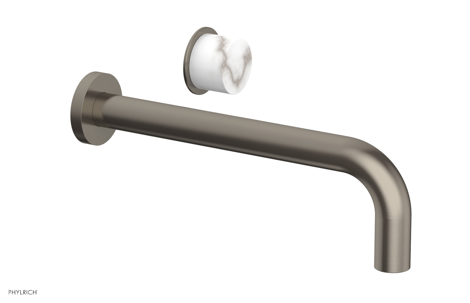 Basic II 10" Single Handle Wall Lavatory Set - White Marble Handle 230-17-10 — image 1