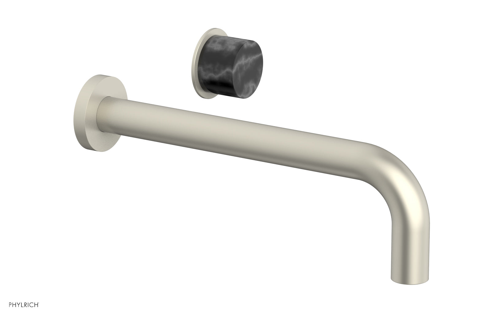 Basic II 10" Single Handle Wall Lavatory Set - Black Marble Handle 230-17-10