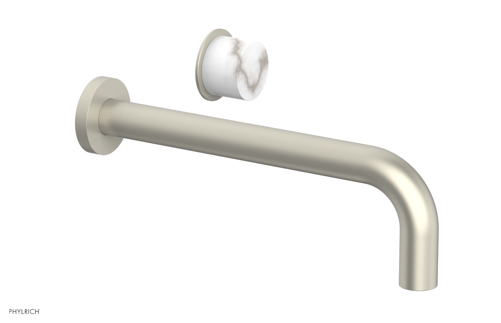 Basic II 10" Single Handle Wall Lavatory Set - White Marble Handle 230-17-10