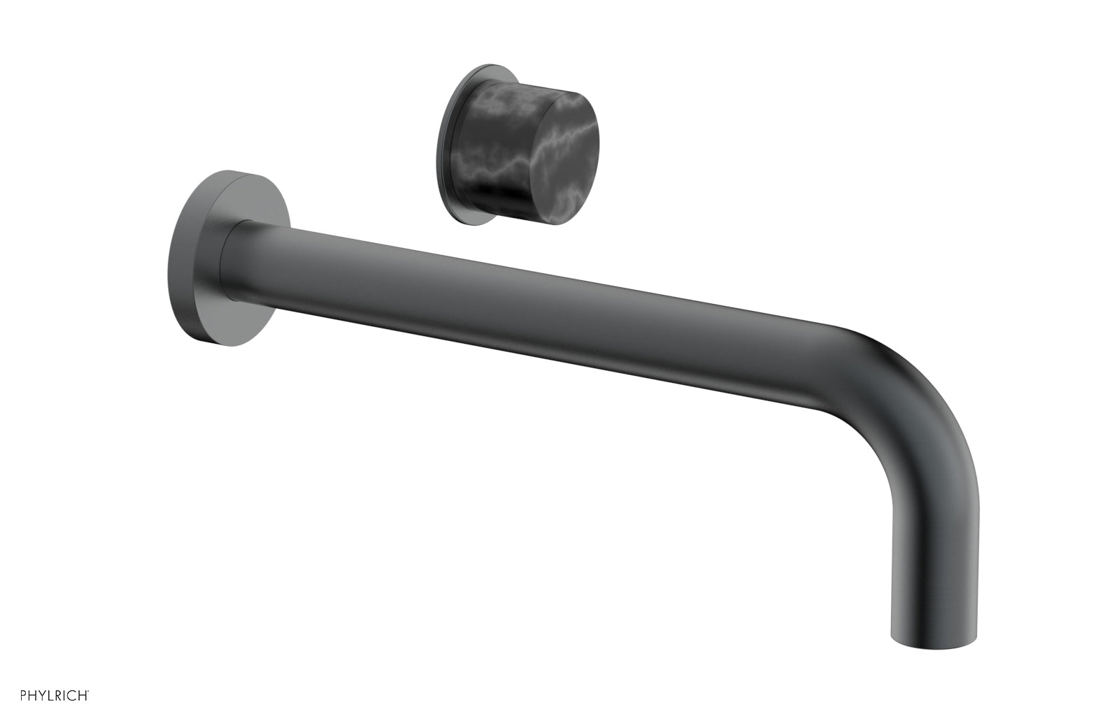 Basic II 10" Single Handle Wall Lavatory Set - Black Marble Handle 230-17-10 — image 1