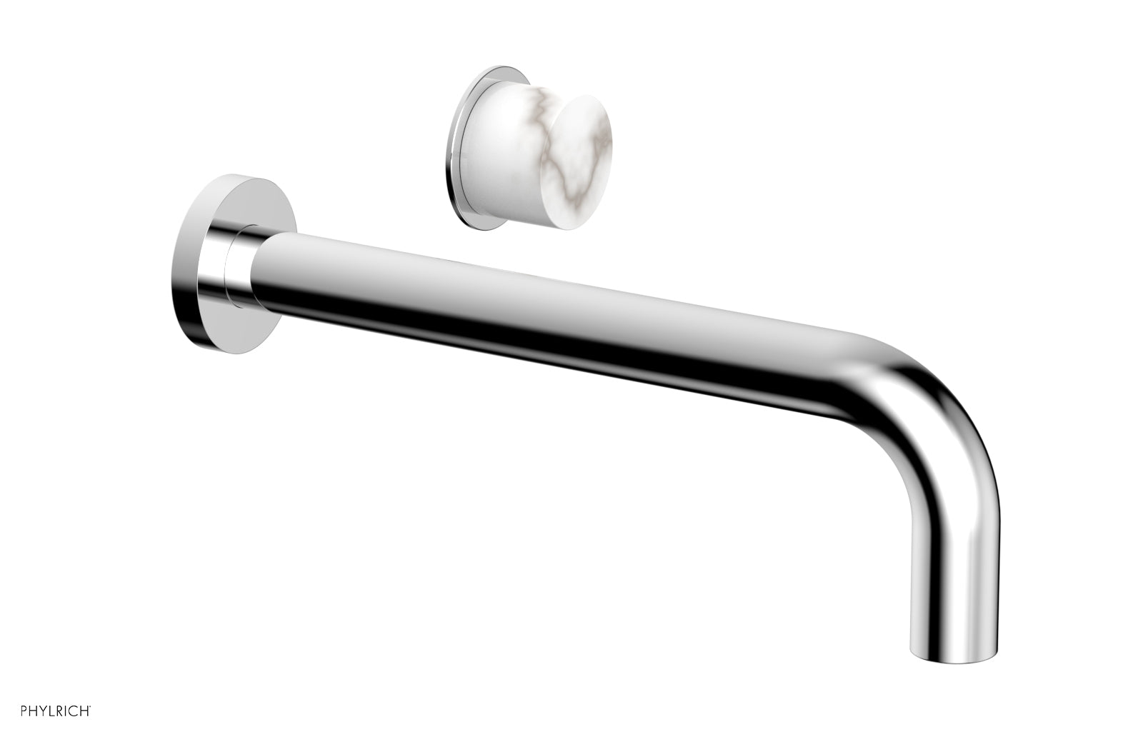 Basic II 10" Single Handle Wall Lavatory Set - White Marble Handle 230-17-10 — image 1