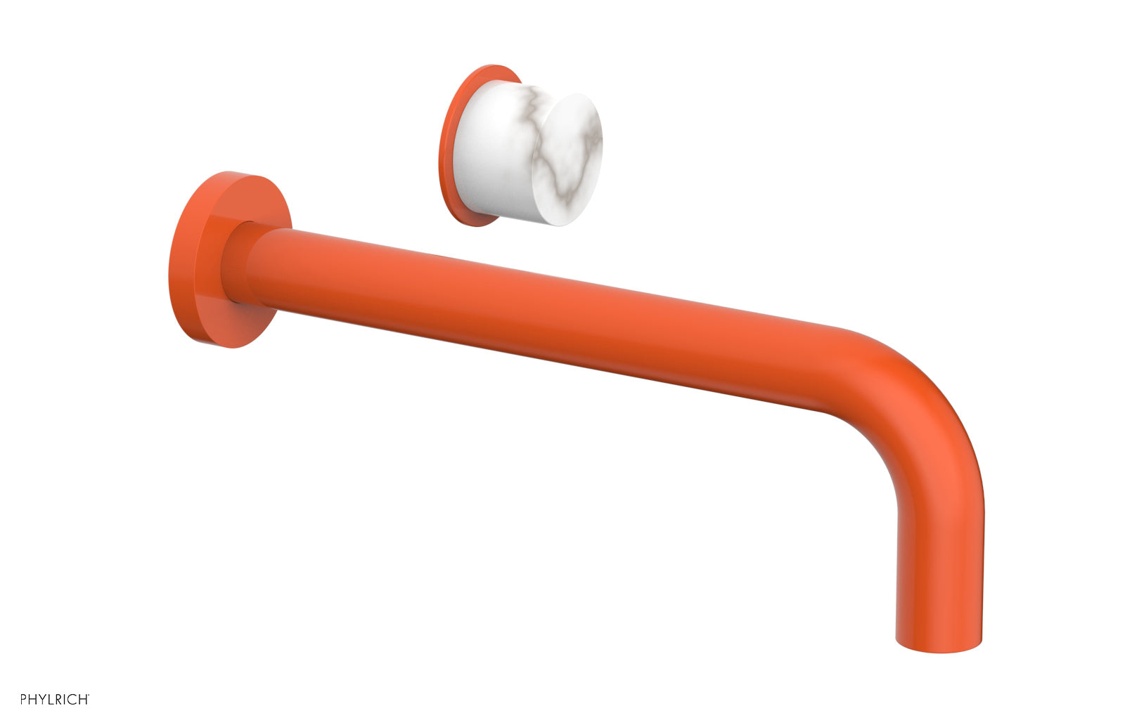 Basic II 10" Single Handle Wall Lavatory Set - White Marble Handle 230-17-10 — image 1