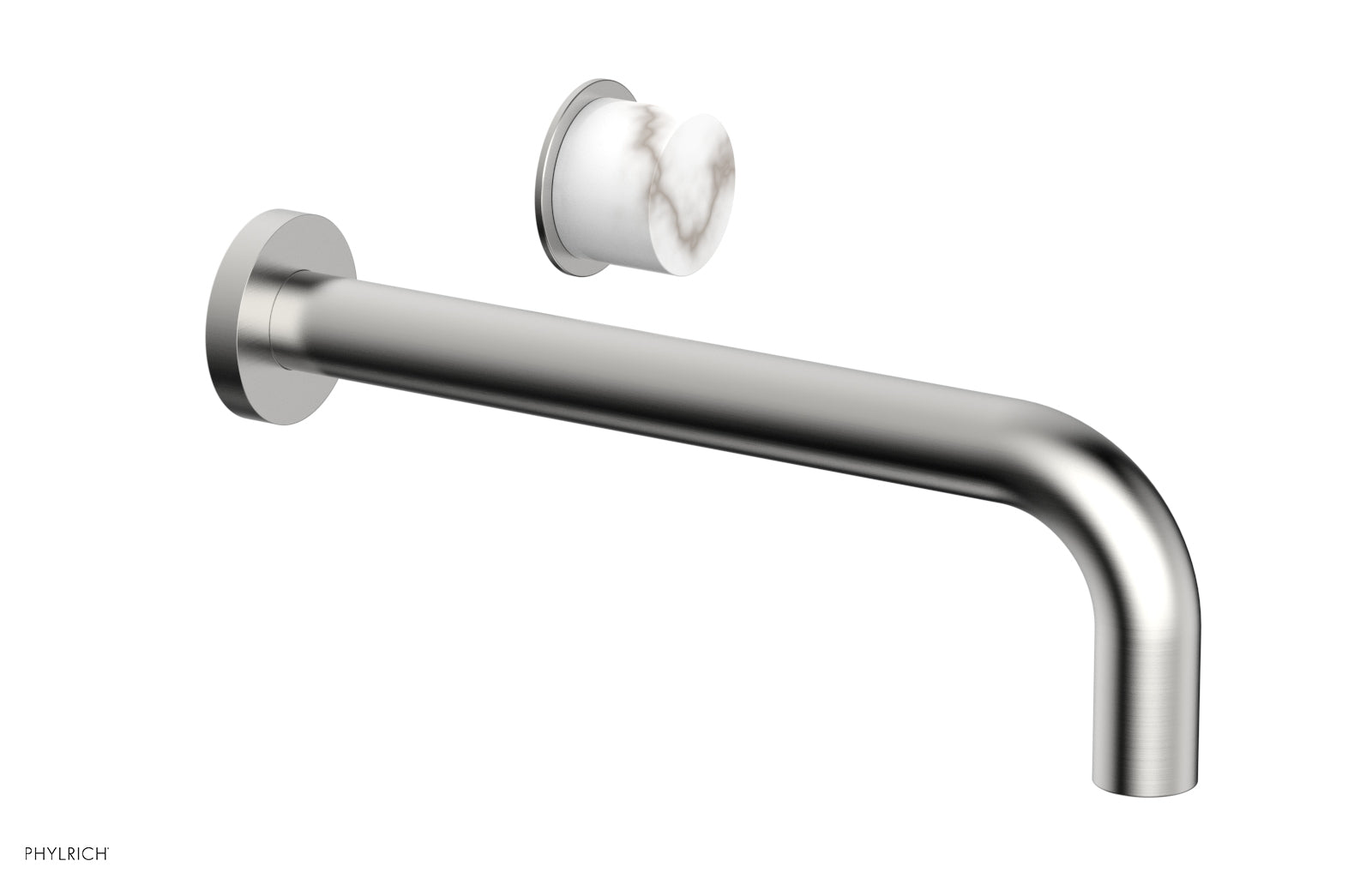 Basic II 10" Single Handle Wall Lavatory Set - White Marble Handle 230-17-10