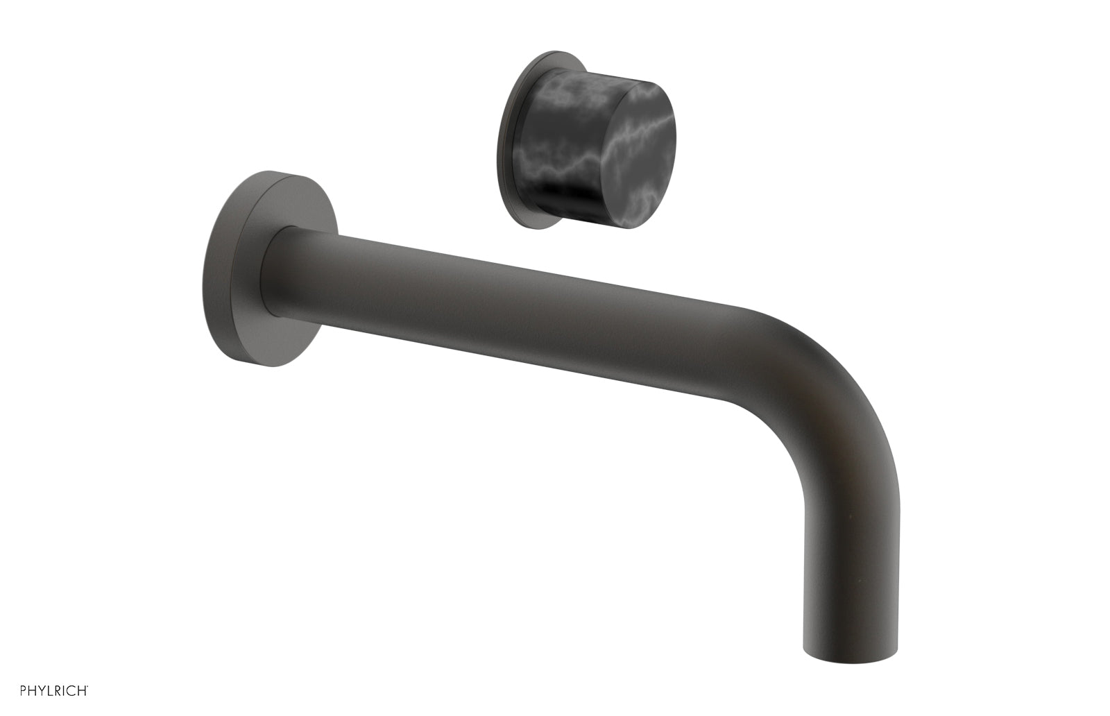 Basic II Single Handle Wall Lavatory Set - Black Marble Handle 230-17 — image 1