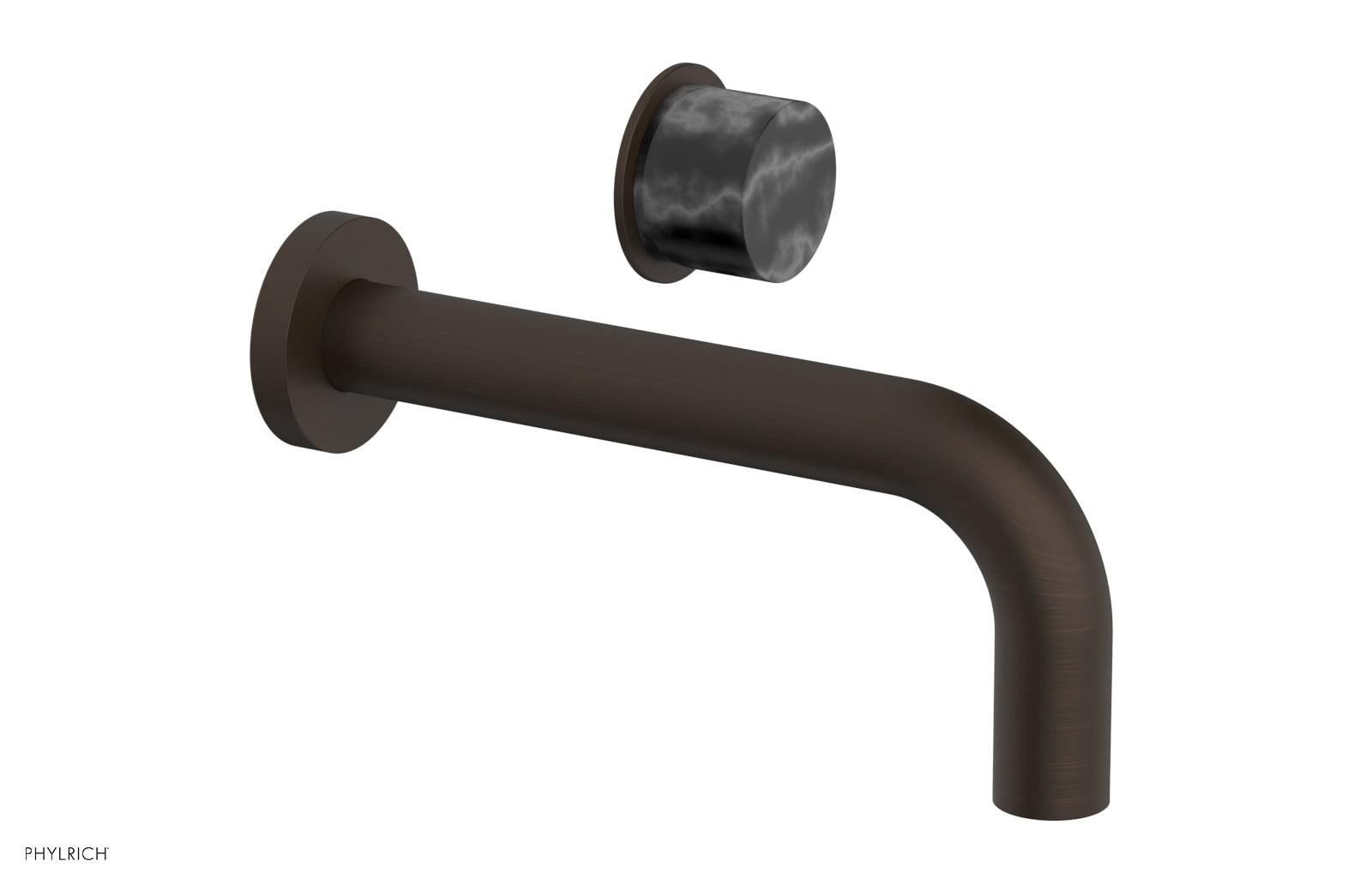 Basic II Single Handle Wall Lavatory Set - Black Marble Handle 230-17