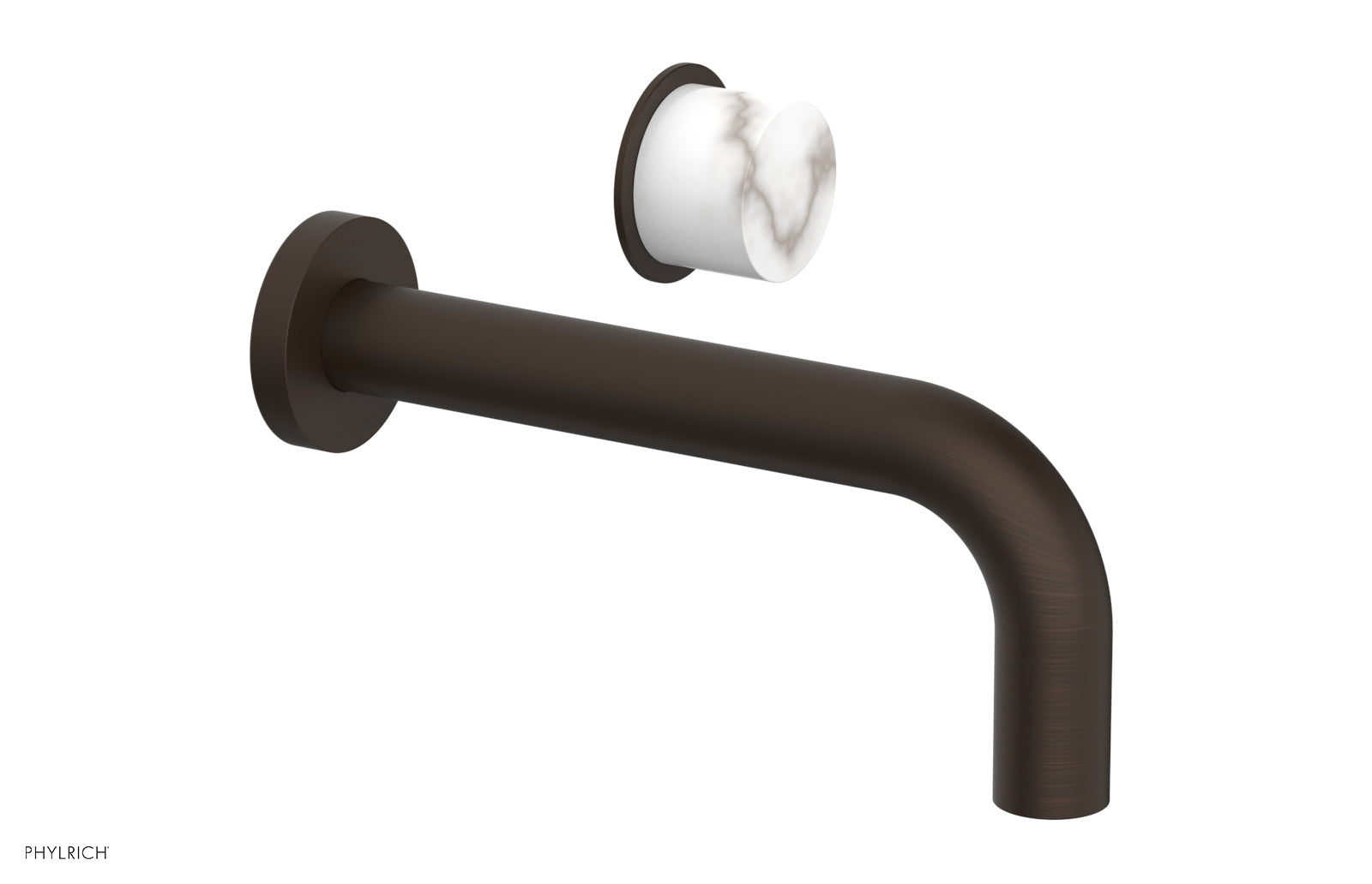 Basic II Single Handle Wall Lavatory Set - White Marble Handle 230-17