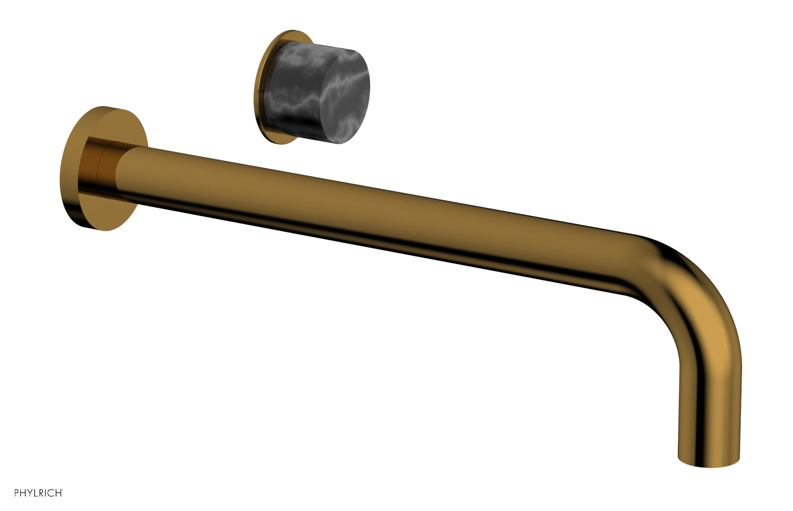 Basic II 12" Single Handle Wall Lavatory Set - Black Marble Handle 230-17-12 — image 1