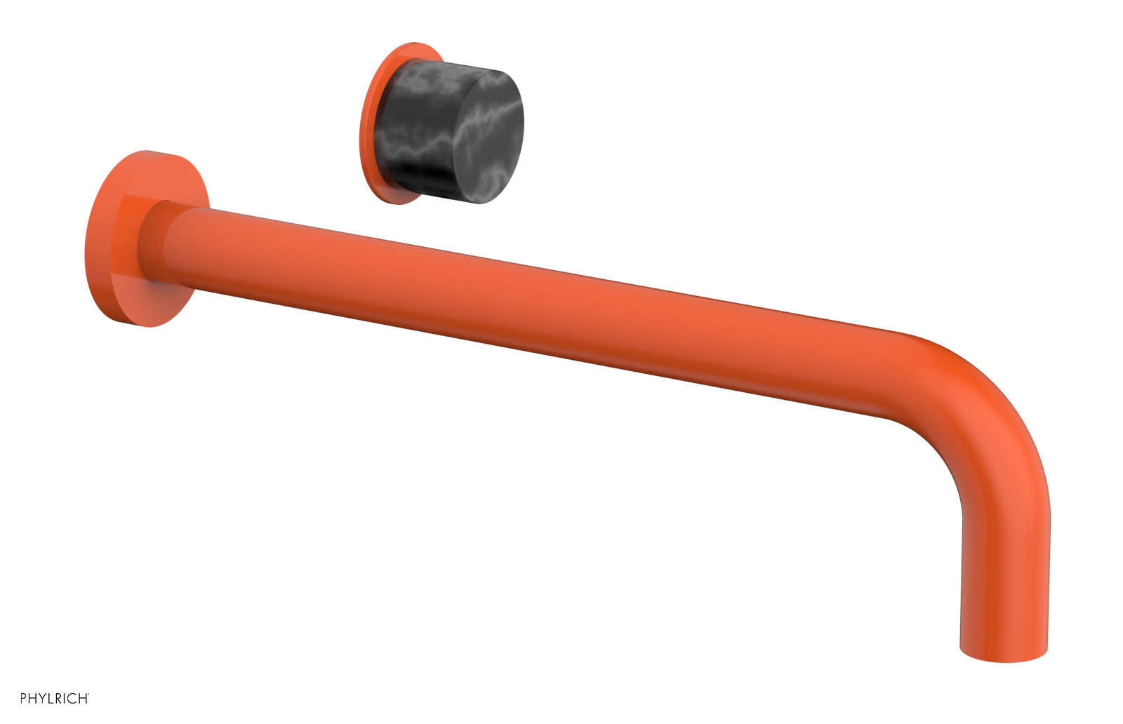 Basic II 12" Single Handle Wall Lavatory Set - Black Marble Handle 230-17-12 — image 1