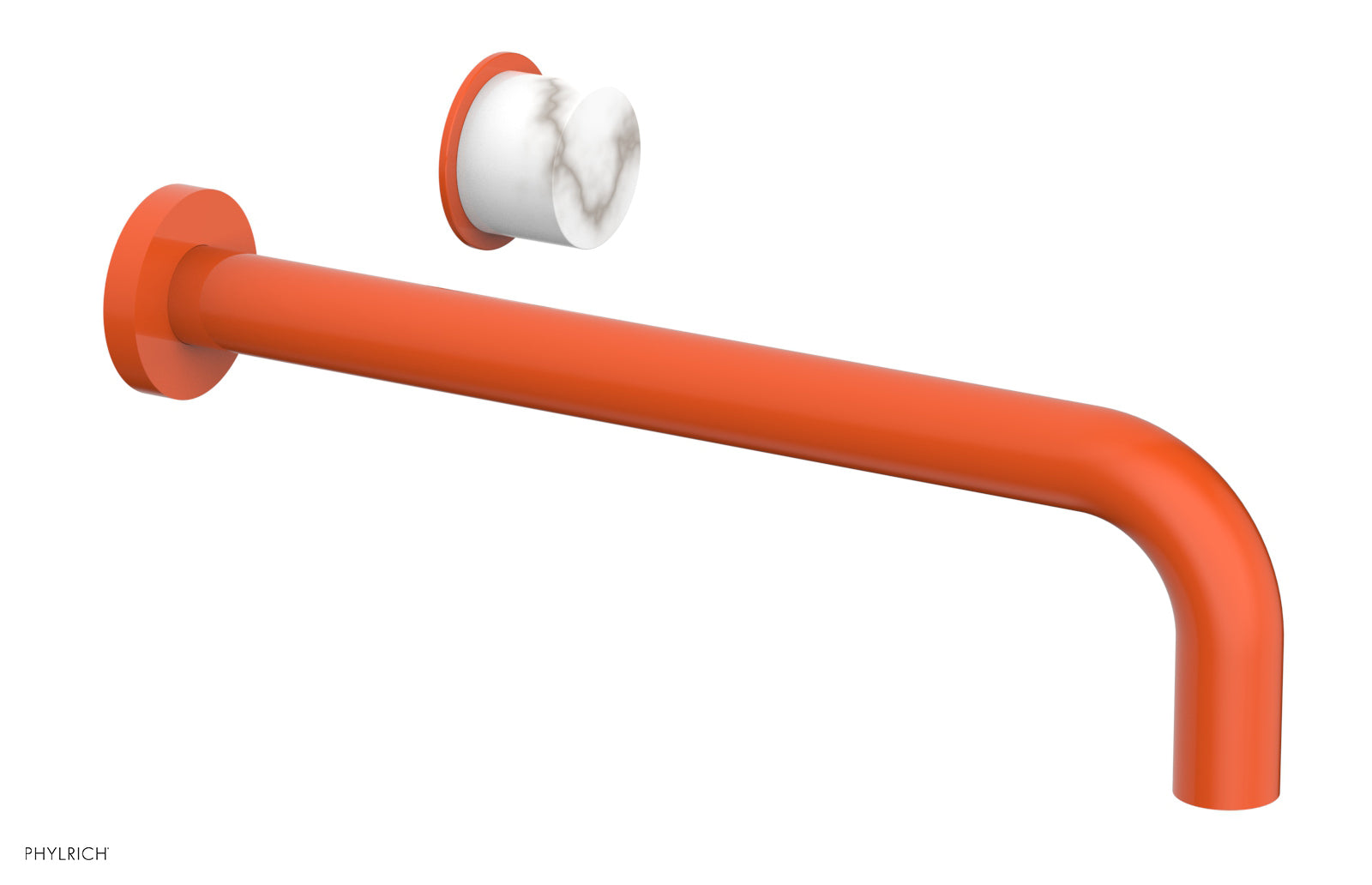 Basic II 12" Single Handle Wall Lavatory Set - White Marble Handle 230-17-12