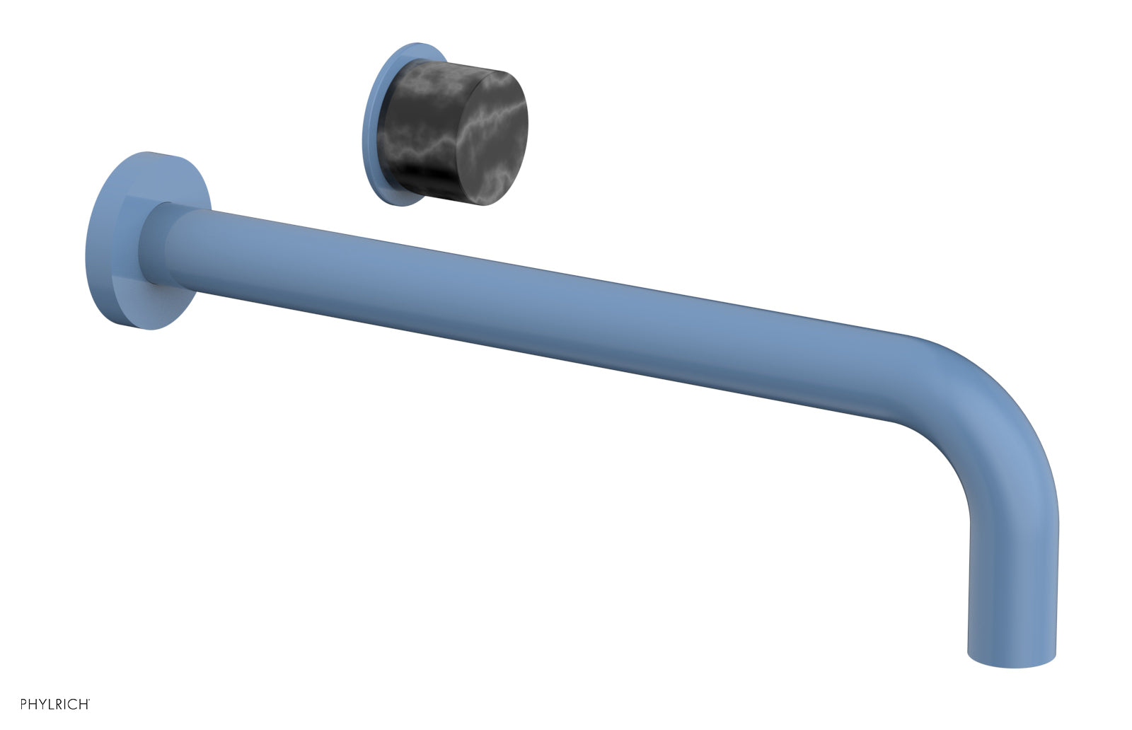 Basic II 12" Single Handle Wall Lavatory Set - Black Marble Handle 230-17-12 — image 1