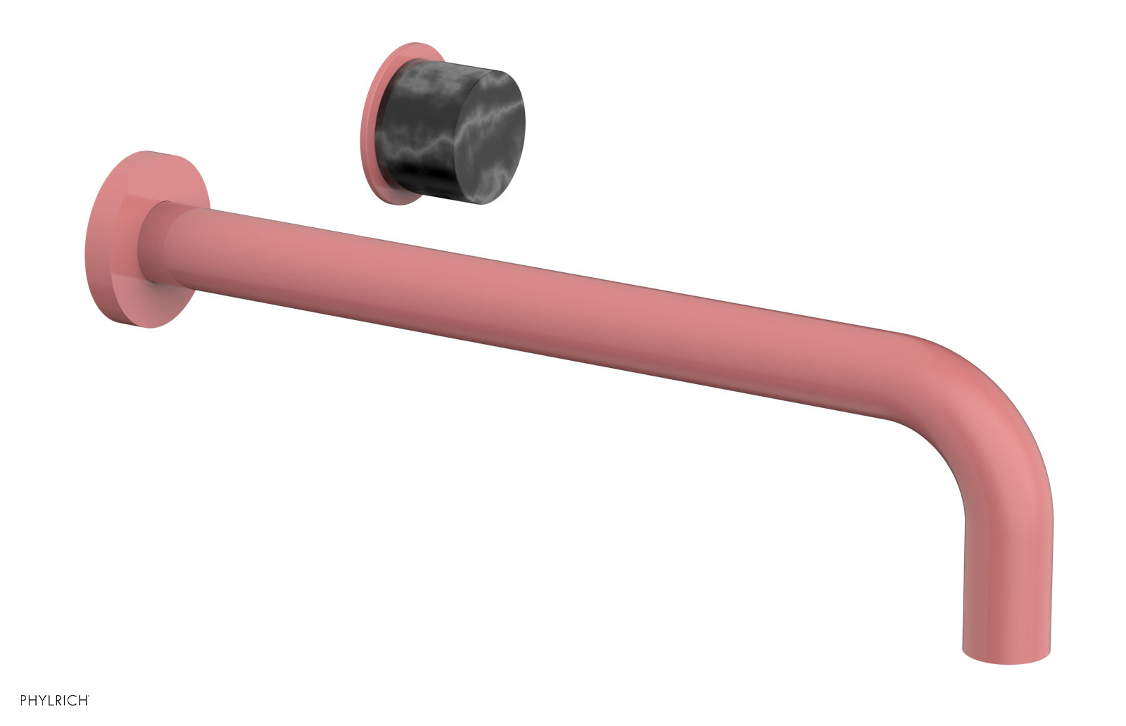 Basic II 12" Single Handle Wall Lavatory Set - Black Marble Handle 230-17-12 — image 1