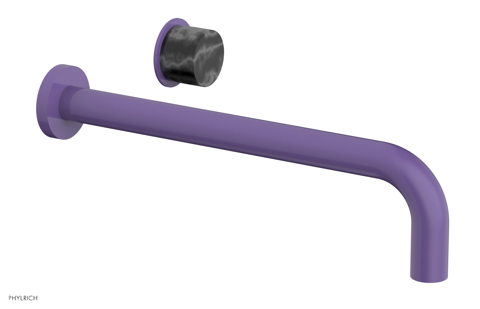 Basic II 12" Single Handle Wall Lavatory Set - Black Marble Handle 230-17-12 — image 1