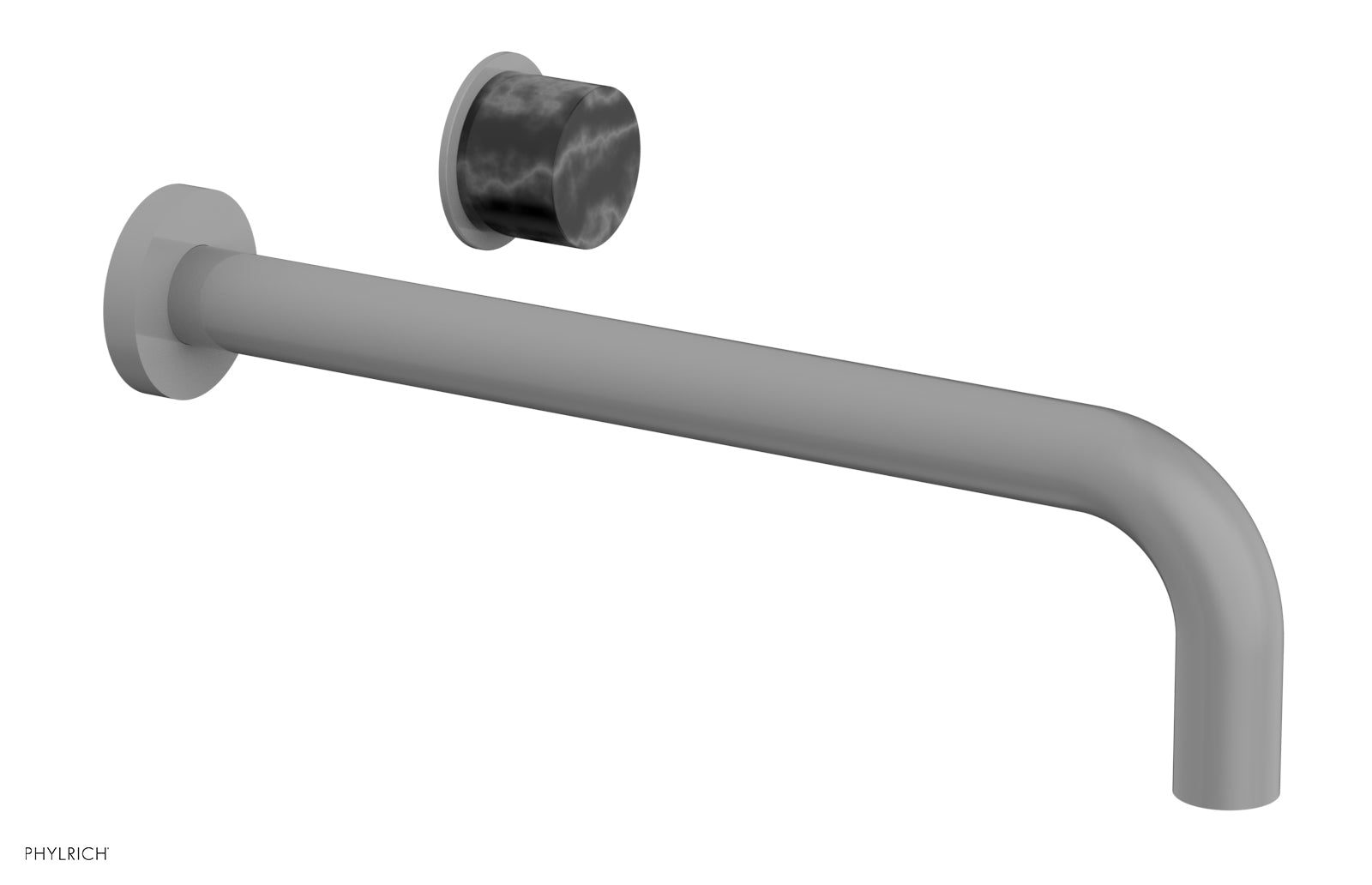 Basic II 12" Single Handle Wall Lavatory Set - Black Marble Handle 230-17-12 — image 1