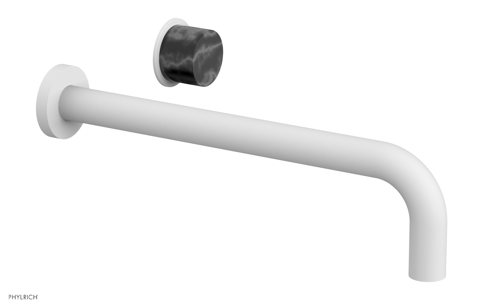 Basic II 12" Single Handle Wall Lavatory Set - Black Marble Handle 230-17-12 — image 1