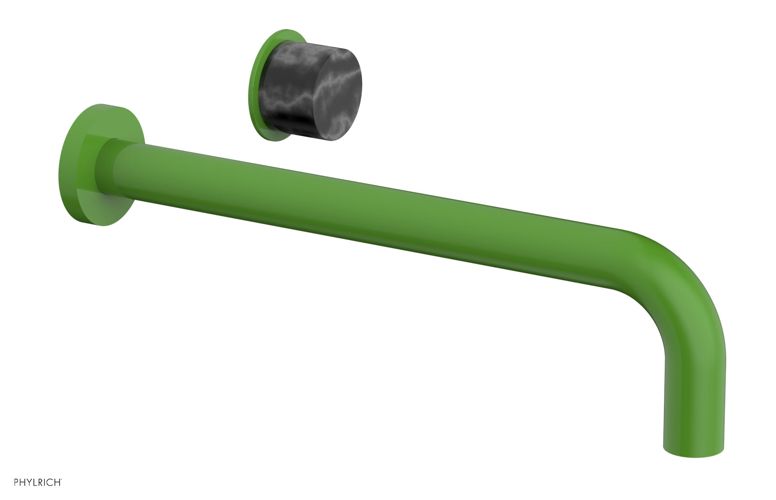 Basic II 12" Single Handle Wall Lavatory Set - Black Marble Handle 230-17-12 — image 1