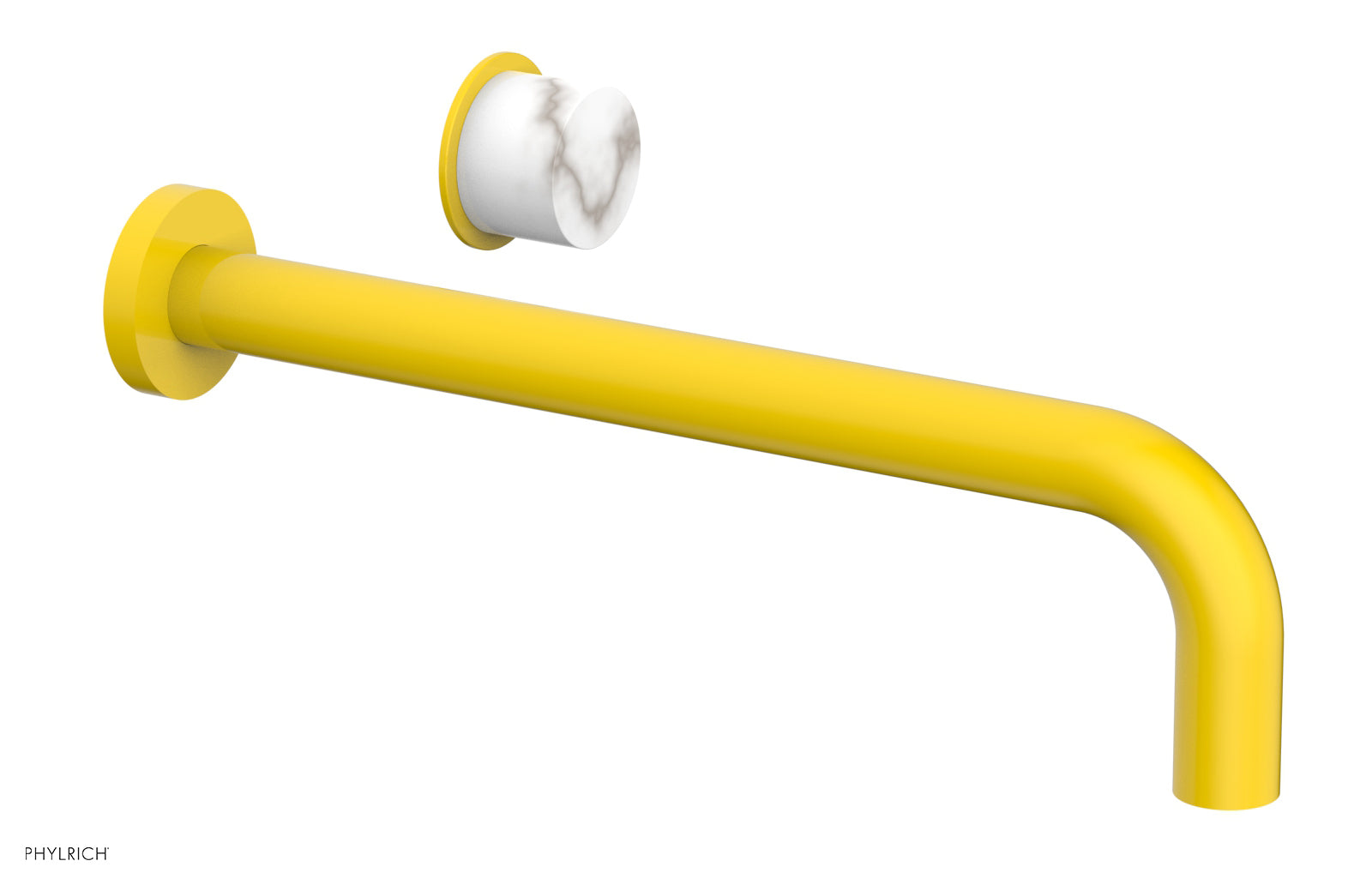 Basic II 12" Single Handle Wall Lavatory Set - White Marble Handle 230-17-12 — image 1