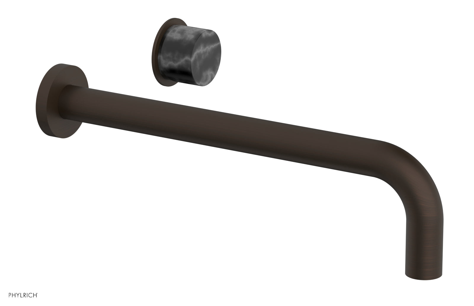 Basic II 12" Single Handle Wall Lavatory Set - Black Marble Handle 230-17-12 — image 1