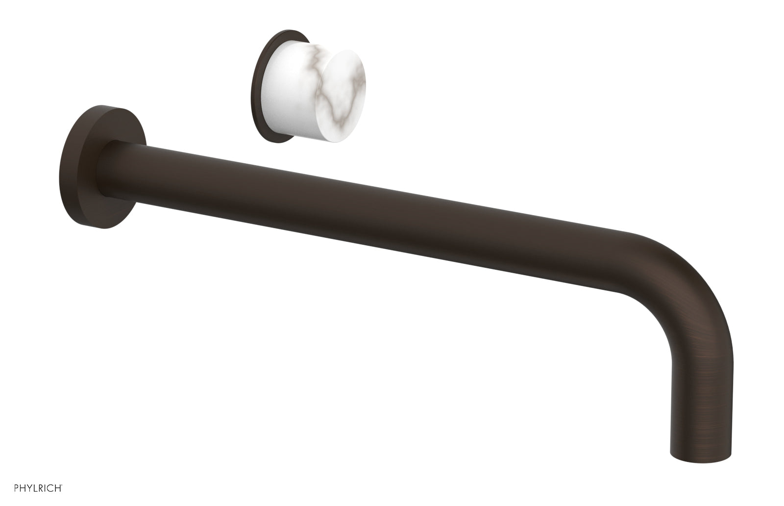 Basic II 12" Single Handle Wall Lavatory Set - White Marble Handle 230-17-12