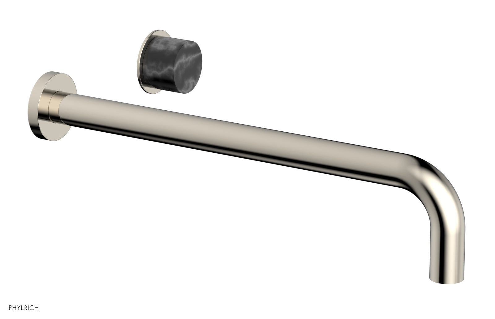 Basic II 14" Single Handle Wall Lavatory Set - Black Marble Handle 230-17-14