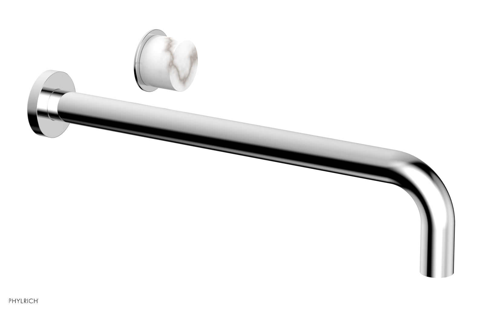 Basic II 14" Single Handle Wall Lavatory Set - White Marble Handle 230-17-14 — image 1