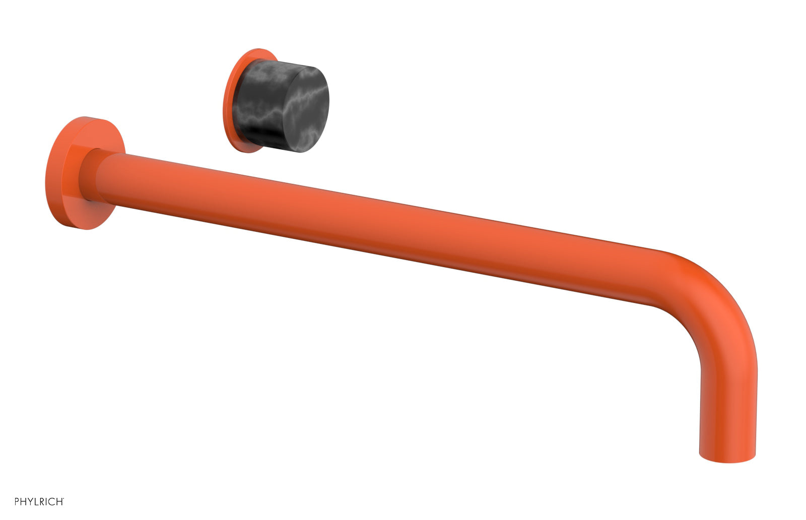 Basic II 14" Single Handle Wall Lavatory Set - Black Marble Handle 230-17-14 — image 1