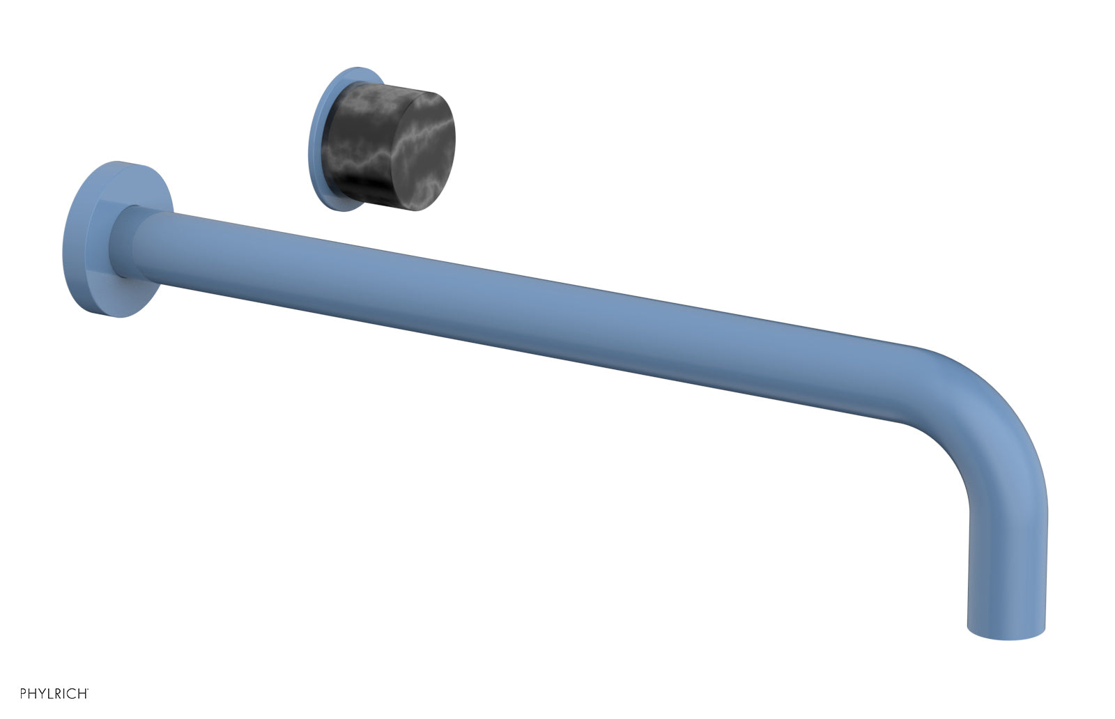 Basic II 14" Single Handle Wall Lavatory Set - Black Marble Handle 230-17-14