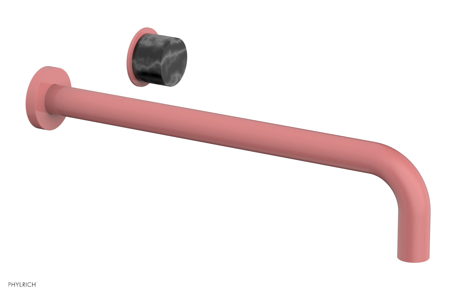 Basic II 14" Single Handle Wall Lavatory Set - Black Marble Handle 230-17-14 — image 1