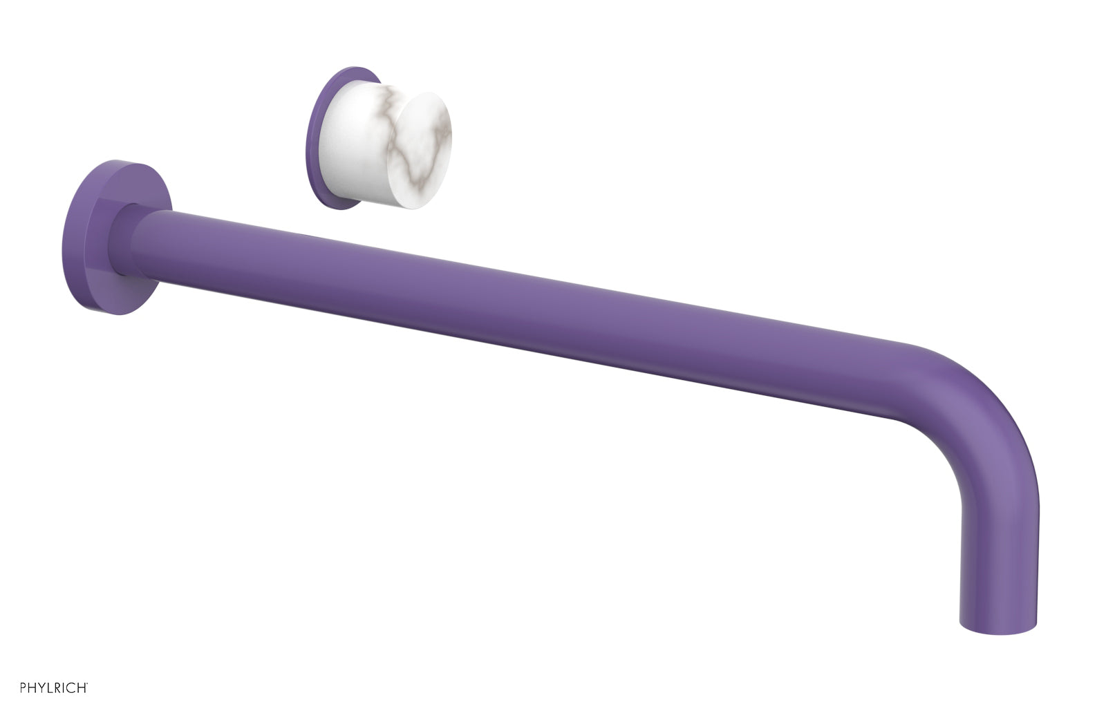 Basic II 14" Single Handle Wall Lavatory Set - White Marble Handle 230-17-14 — image 1