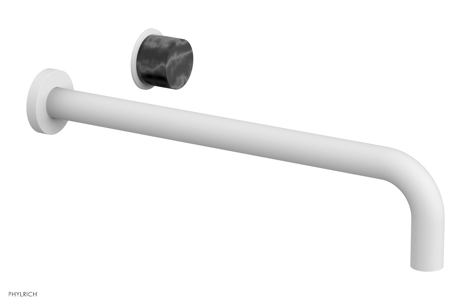 Basic II 14" Single Handle Wall Lavatory Set - Black Marble Handle 230-17-14