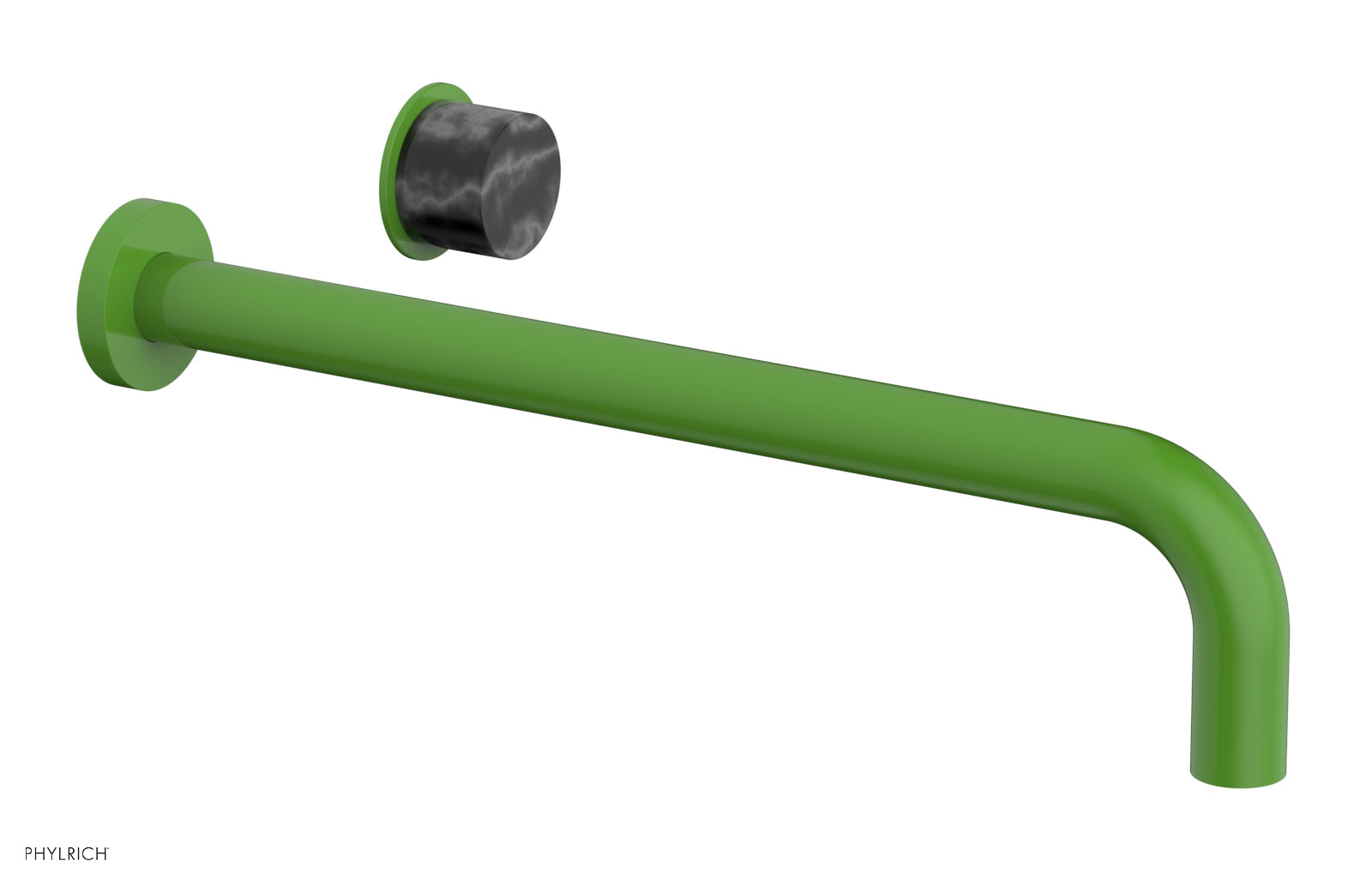 Basic II 14" Single Handle Wall Lavatory Set - Black Marble Handle 230-17-14